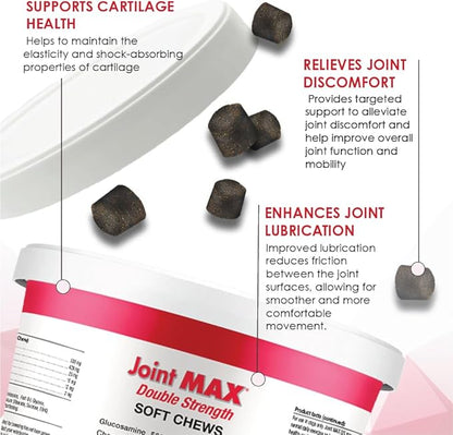 Double Strength Soft Chews for Dogs - Vitamins, Minerals, Antioxidants - Glucosamine, Chondroitin - Beef Flavor - Maximum Joint Health Supplement - 120 Chews
