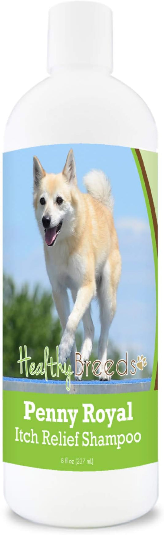 Healthy Breeds Norwegian Buhund Penny Royal Itch Relief Shampoo - Stop The Scratching & Relieve The Itch with Essential Oils of Eucalyptus & Cedarwood - Mint Scent - 8 oz