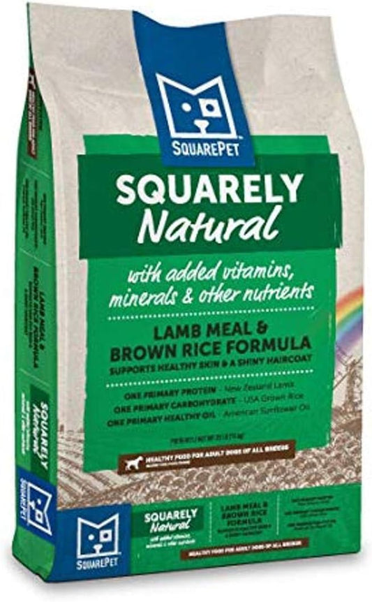Squarely Natural Lamb Meal & Brown Rice Dry Dog Food 22lb (Green and Tan)