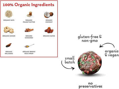 Gingerbread 6 oz - Dog Patisserie Treats, Holiday Collection, Organic, Soft & Chewy No-Bake Superfood Bites, Preservative Free