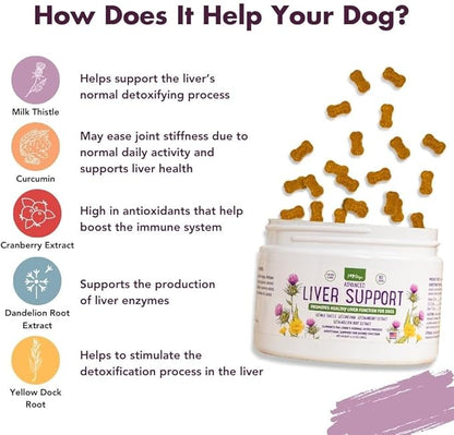 iHeartDogs Advanced Milk Thistle Liver Supplement for Dogs - Dog Liver Support with Milk Thistle, Turmeric Curcumin, Cranberry & Dandelion Root Extract