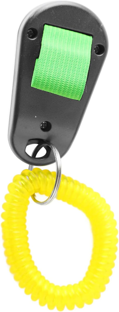 Zerodis Pet Dog Training Clicker with Wrist Bands Strap Assorted Color Dog Positive Behavior Rein Forcer for Pets All Ages Puppy and Adult Dogs Built in Poop Bag Dispenser Easily Carrying