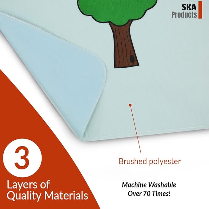 Cute Washable Puppy Pee Pads | 4 Pack Fire Hydrant, Tree, Flower and Heart Designs | Large Super Absorbent Potty Mats | Dog Housebreaking, Pet Crate Training | Multi-Purpose Reusable Eco-Friendly