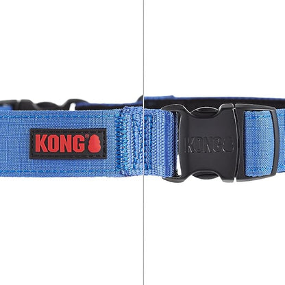 KONG Ultra Durable Padded Comfort Handle Dog Collar (Large, Blue)