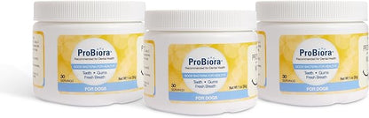 Probiora for Dogs | Dog Probiotic Supplement for Oral Care | Pet Probiotics to Reduce Bad Breath | Dog Nutritional Supplement for Dental Health | 30 Servings (Pack of 3, Jar)