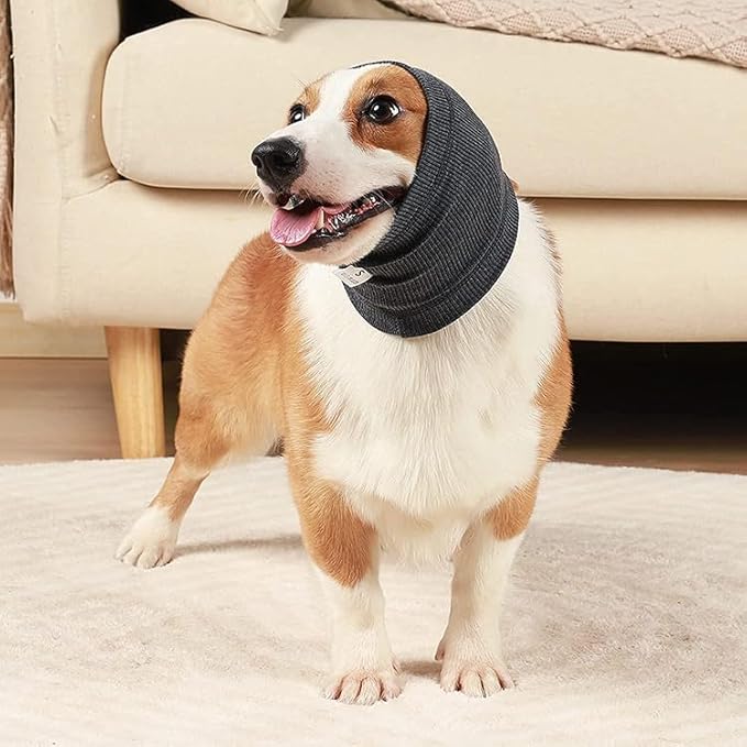 Dog Snood Ear Wraps for Anxiety Relief Ear Protection for Winters Dog Ear Muffs for Noise Protection Dog Calming Ear Cover No Flap Ear Wrap Neck and Ear Warmer Dog Accessories Dog Grooming Supplies