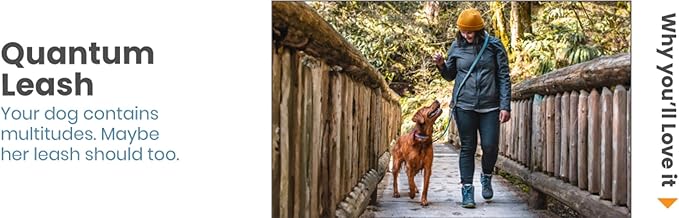 Kurgo 6 in 1 Quantum Leash, Hands Free Leash for Dogs, Running Belt Lead, Crossbody & Waist Belt Style, Reflective, Carabiner Clip, for Training, Hiking, or Jogging, 4 colors