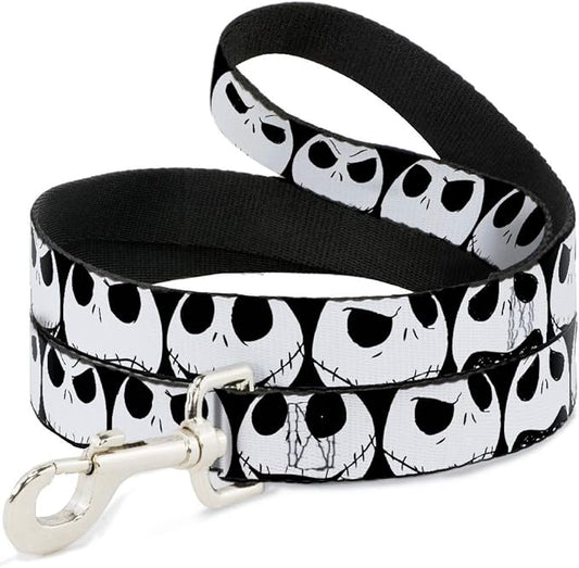 Buckle-Down Dog Leash Nightmare Before Christmas 7 Jack Expressions Black White 6 Feet Long 1.5 Inch Wide, Multi Color (DL-WDY420-1.5-6FT)