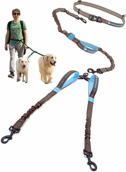 Exquisite Double Hands Free Leash for Large Dogs | Retractable Dog Leash 2 Dogs | Waist Dog Leash for Large Dogs | Two Dog Leash for Large Dogs | Leash for Big Dogs | Hands Free Running Dog Leash