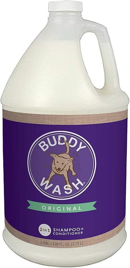 Buddy Wash Cloud Star Dog Shampoo & Conditioner Gallon for Dogs with Botanical Extracts and Aloe Vera with Dispenser Pump and 10ct Pet Wipes