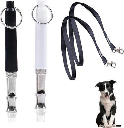 2 Pack Dog Whistle | Dog Training Whistles | Adjustable Ultrasonic Silent Dog Whistle | Training Behaviour Aids Accessories for Dog(Black+White)