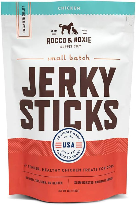 Rocco & Roxie Supply Co. - Jerky Dog Treats - Puppy Supplies - Healthy Treats for Potty Training - High Value Real Meat Slow Roasted Snacks for Small, Medium & Large Dogs & Puppies - Soft Chews