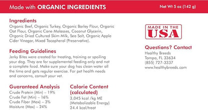 Healthy Breeds Xoloitzcuintli Jerky Bites Beef Recipe Dog Treats 5 oz
