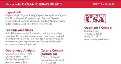 Healthy Breeds Cavapoo Jerky Bites Beef Recipe Dog Treats 5 oz