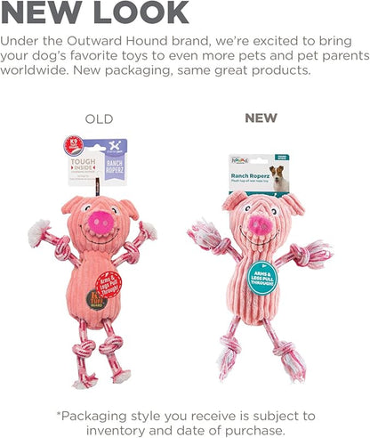 Charming Pet Ranch Roperz Pig Plush Squeaky Dog Toy
