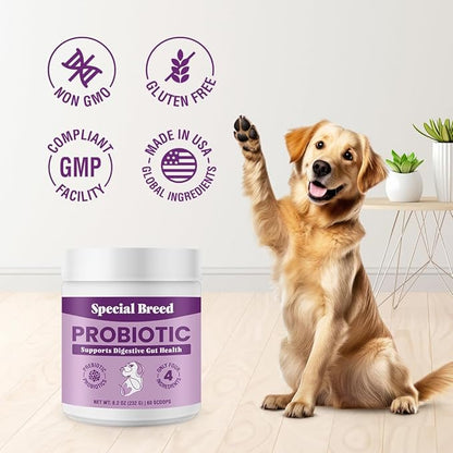 Probiotic Powder for Dogs - Probiotics Digestive Supplement with Bone Broth for Your Dog, Supports Healthy Pet Digestion, 8.2 oz