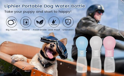 Portable Dog Water Bottle - Dishwasher Safe Material Pet Dispenser Outdoor Leek-Proof Dog Water Bottle with Perfect Sink Size - Quench Your Dog's Thirst On-The-Go(Gray)