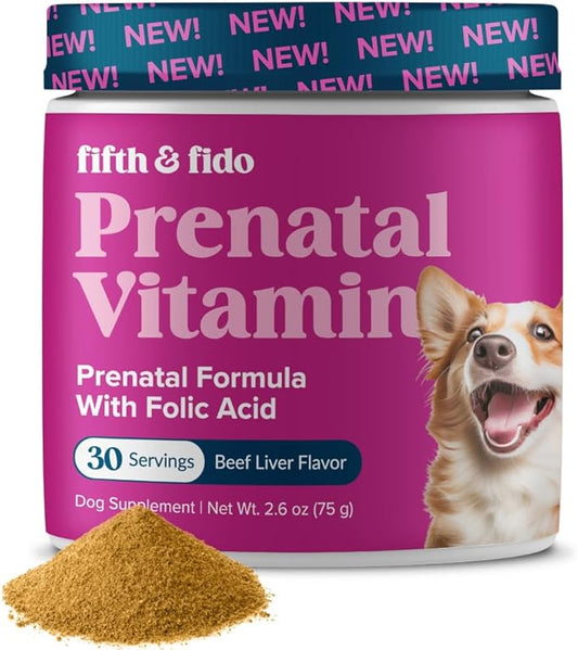 Dog Prenatal Vitamins - Prenatal Vitamins for Dogs - Prenatal Kit for Pregnant Dogs with Iron, D3 and Folic Acid - Prenatal Dog Vitamins to Enhance Recovery and Milk Production for Nursing Puppies