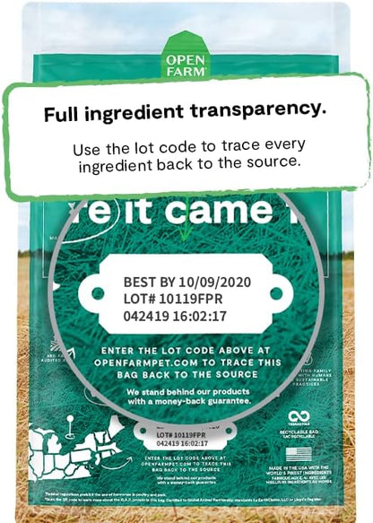 Open Farm Ancient Grains Dry Dog Food, Humanely Raised Meat Recipe with Wholesome Grains and No Artificial Flavors or Preservatives (Puppy Ancient Grain, 4 Pound (Pack of 1))