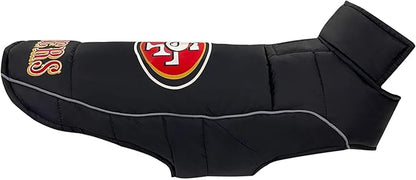 NFL San Francisco 49ers Puffer Vest for Dogs & Cats, Size Large. Warm, Cozy, and Waterproof Dog Coat, for Small and Large Dogs/Cats. Best NFL Licensed PET Warming Sports Jacket