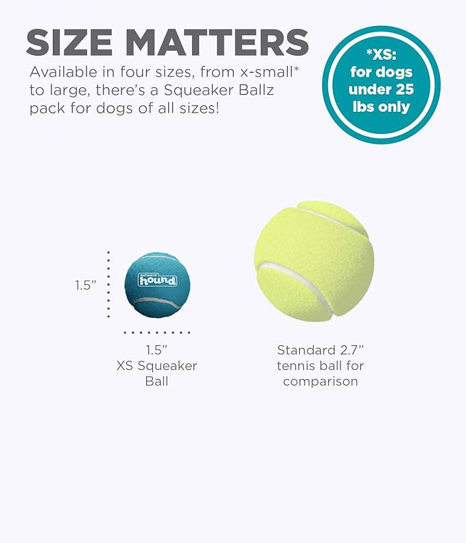 Outward Hound Squeaker Ballz Fetch Dog Toy, XS, 8-Pack