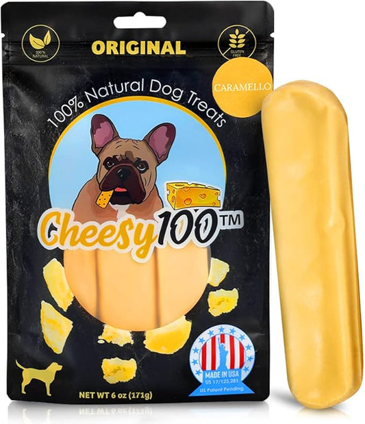 Cheese Dog Chews|US-Crafted for Puppies & Dogs |Natural Alternative to Himalayan Dog Chews & Yak Chews| Salt & Rawhide-Free(3X Caramelo Sticks)