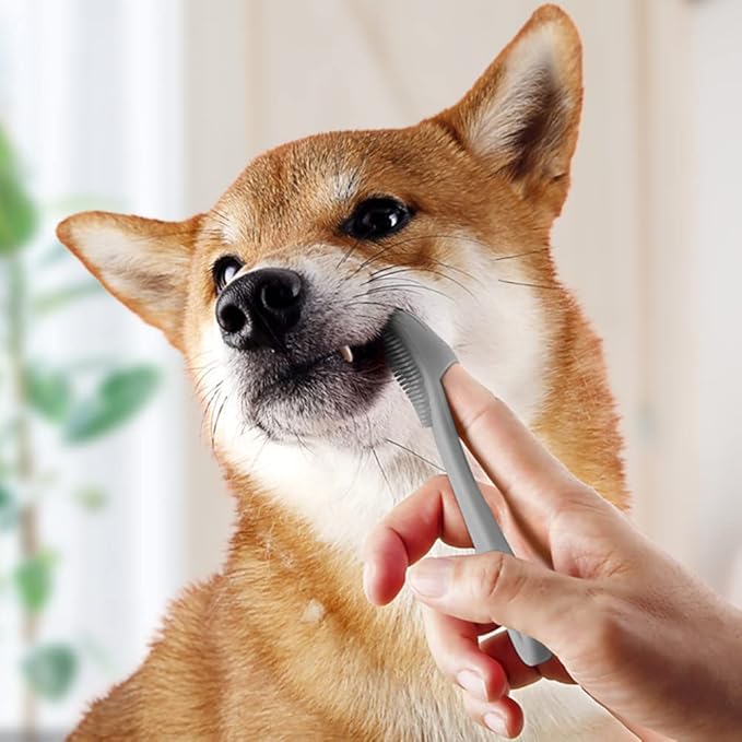 3Pcs Small Dog Toothbrush, Dog Finger Toothbrush, Easily Clean Teeth Dirt, Food Grade Silicone Dog Tooth Brush