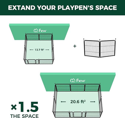 FXW Rollick Dog Playpen for Yard, RV Camping│Patented, 24 inch 2 Panels