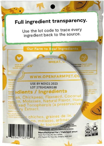 Open Farm Dehydrated Dog Treats, Gently Cooked Recipe with Natural Simple Ingredients and No Artificial Flavors or Preservatives (6 Pack Chicken Jerky)