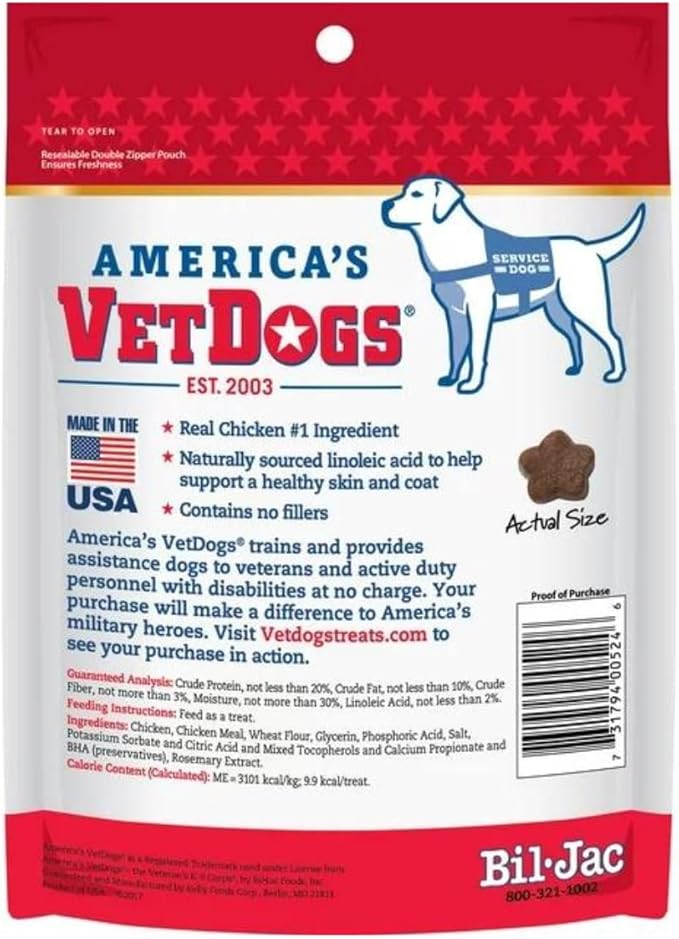 Bil Jac America's Vetdogs Skin & Coat Dog Treats, 10 Oz - Pack of 6 (60 oz in Total)