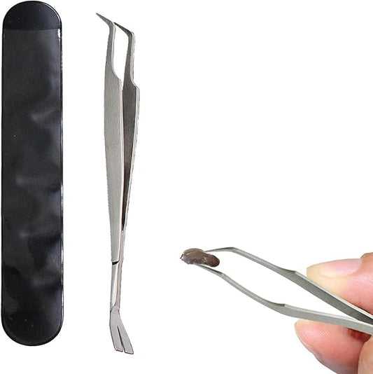 Silver 2 in 1 Tick Removal Tool for Pets,Stainless Steel Professional Tick Tweezers Ticks Remover for Dogs, Cats and Humans,Flea and Tick Control,Tick Remover Tools