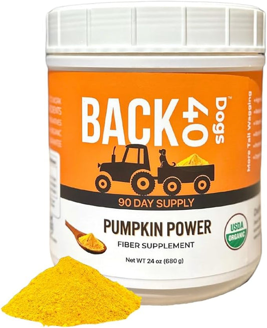 Pumpkin Power Vitamins for Dogs, Powdered Pumpkin with Vitamins A, C & E, Fiber-Rich for Optimal Pet Health, Combat Constipation, Multivitamin for Digestive Health, 24 oz (90 Day Supply)