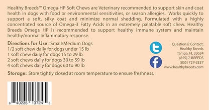 Healthy Breeds Puggle Omega HP Fatty Acid Skin and Coat Support Soft Chews 60 Count