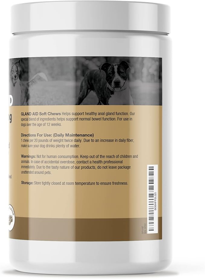 Anal Gland Support Soft Chews for Dogs - Dog Supplements with Beet Pulp, Psyllium Husk, Dandelion Root & Pumpkin - Digestive & Gut Health, Normal Bowel Function - Beef Flavor, 120 Count