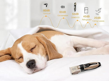 2 in 1 Pet Paw Hair Trimmer Electric Multi Dog Hair Clippers for Thick Coat Cordless Grooming Tool Kid Hair Clipper for Child Rechargeable for Medium and Large Dogs and Cats Face Ear Rump