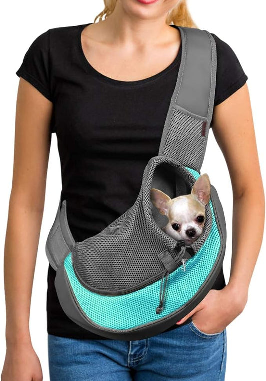 YUDODO Pet Dog Sling Carrier Breathable Mesh Travel Safe Sling Bag Carrier for Dogs Cats