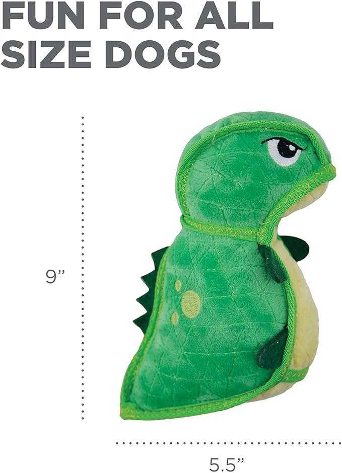 Outward Hound Xtreme Seamz Dino Squeaky Plush Dog Toy - Reinforced Dense Stuffing Plush Toy