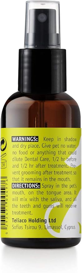Teliapets Oregano Dental Care Spray for Pet's Teeth & Gums - Natural Dog's & Cat's Teeth Cleanser - Bad Breath, Plaque, Periodontitis & Gingivitis Fighter -Quick & Simple Oral Relief - 30ml / 1oz