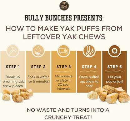 Bully Bunches Medium Authentic Yak Cheese Himalayan Chews for Medium & Small Dogs - All Natural Dog Treat Dental Chews, Made with Real Yak Milk - Lactose & Rawhide Free (2 Pk)