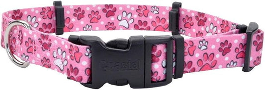 Coastal Pet SecureAway Flea Collar Protectors - Comfortable Dog Collar Accessory - Protective Flea Collar for Dogs - Adjustable Dog & Puppy Flea Collar Protection - Multi Paws, 1" x 14-20"
