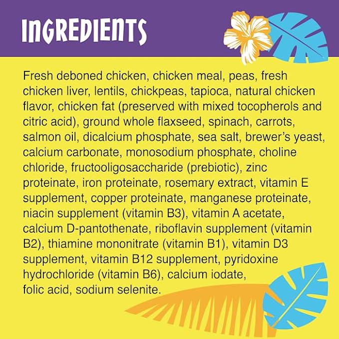 Tiki Dog Born Carnivore for Dogs, Savory Chicken, Peas & Lentils Recipe, Grain Free Baked Kibble for Maximum Nutrition, for Adult Dogs Breed Dogs, 10 lbs. Bag
