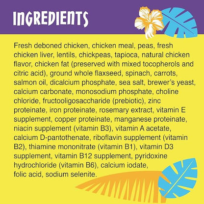 Tiki Dog Born Carnivore for Dogs, Savory Chicken, Peas & Lentils Recipe, Grain Free Baked Kibble for Maximum Nutrition, for Adult Dogs Breed Dogs, 10 lbs. Bag