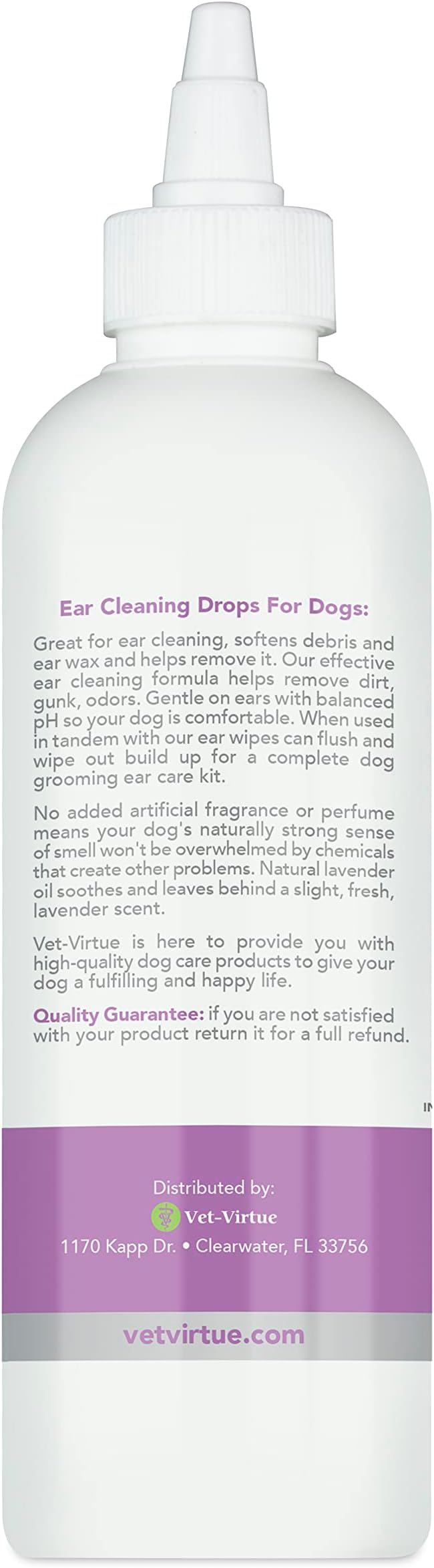 Dog Ear Cleaner Drops - 8oz Dog Cleaning Solution for Ear Cleaning and Grooming - Great for Flushing Out Build Up and Maintaining Hygiene