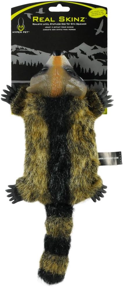 Hyper Pet Real Skinz Raccoon Plush Dog Toy