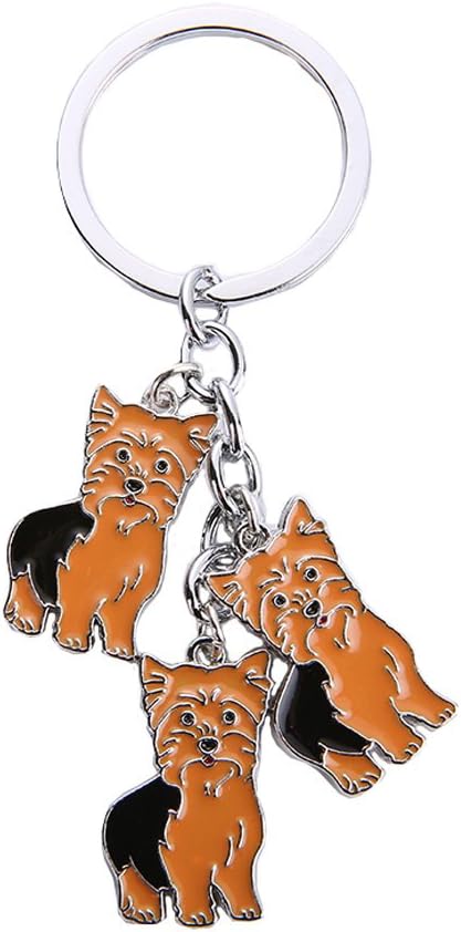Dog Keychain, Pet Pendant Key-Ring, Cute Puppy ID Tags Metal Key Ring for Dog Lover (Yorkshire)