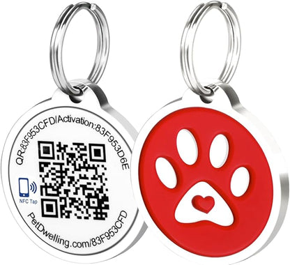 Smart NFC - QR Code Pet ID Tags - Dog Tags and Cat Tags: Instant Online Profile Access and Scan Location Email Alerts