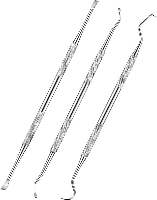 3 Pieces Dog Dental Tooth Scaler and Scraper Stainless Double Headed Tarter Removing Tool Scraper Pet Teeth Cleaning Tools for Dog and Cat