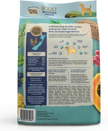 Wishbone Roost New Zealand Chicken Dry Dog Food, Gluten-Free, Grain-Free Formula for Overall Pet Health - 4 lb