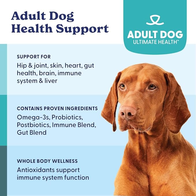 Adult Dog Multifunction Support, Omega 3 Supplement, Gut Health Probiotics, Immune Support, Heart, Skin, Liver, Brain, Joint Health, Glucosamine Chondroitin, Bacon Flavor, 90 Soft Chews