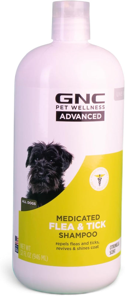 GNC Advanced Shampoo for Dogs, 32 oz | Natural Dog Shampoo Helps Maintain a Healthy Coat | pH Balanced Formula with Citronella Scent